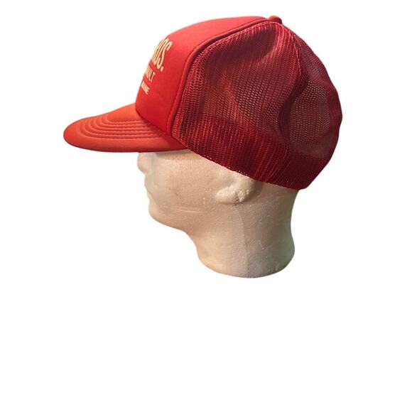 Vintage Bowen Bros Hat Jeep Maine Red White Snapback Trucker Hat Dad Cap Auto - Picture 3 of 6